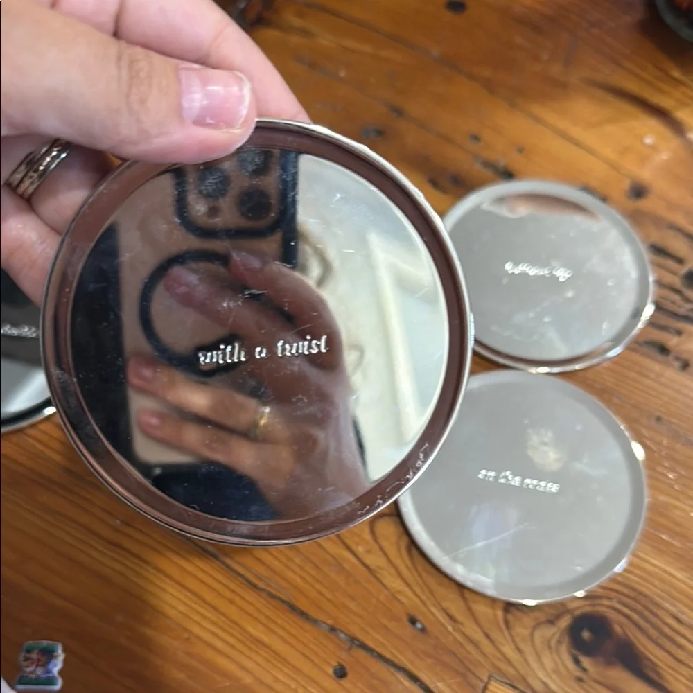 Kate Spade Lenox Silver Mirrored Drink Coaster Set of 4